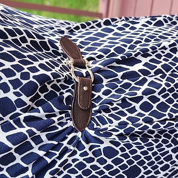 NWT! Charter Club Size M Blue with white printed dress - Picture 2 of 12